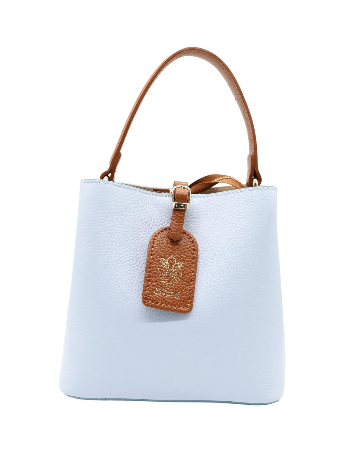 Borsa a secchiello in vera pelle