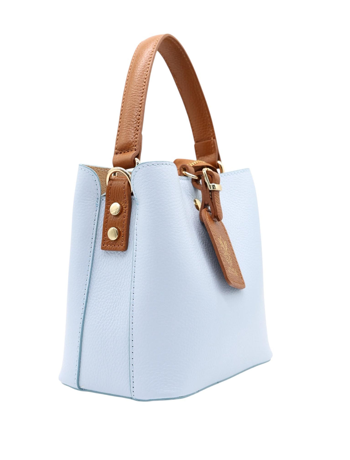 Borsa a secchiello in vera pelle