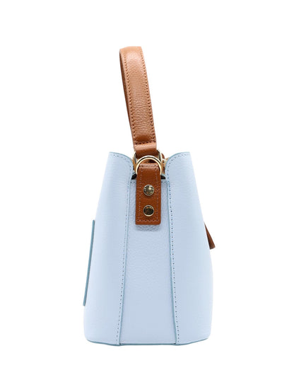 Borsa a secchiello in vera pelle
