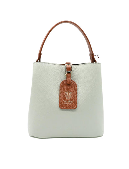 Borsa a secchiello in vera pelle