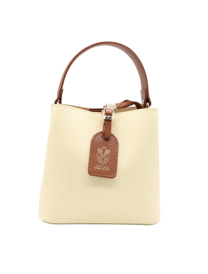 Borsa a secchiello in vera pelle