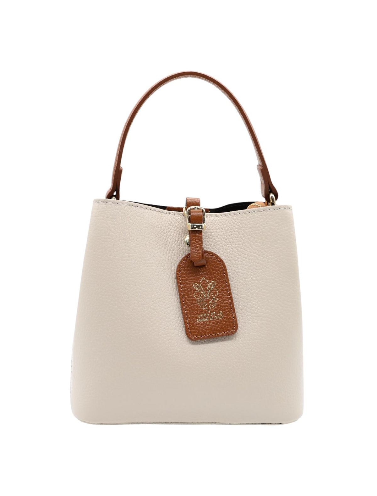 Borsa a secchiello in vera pelle