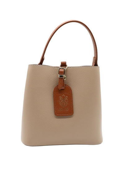 Borsa a secchiello in vera pelle