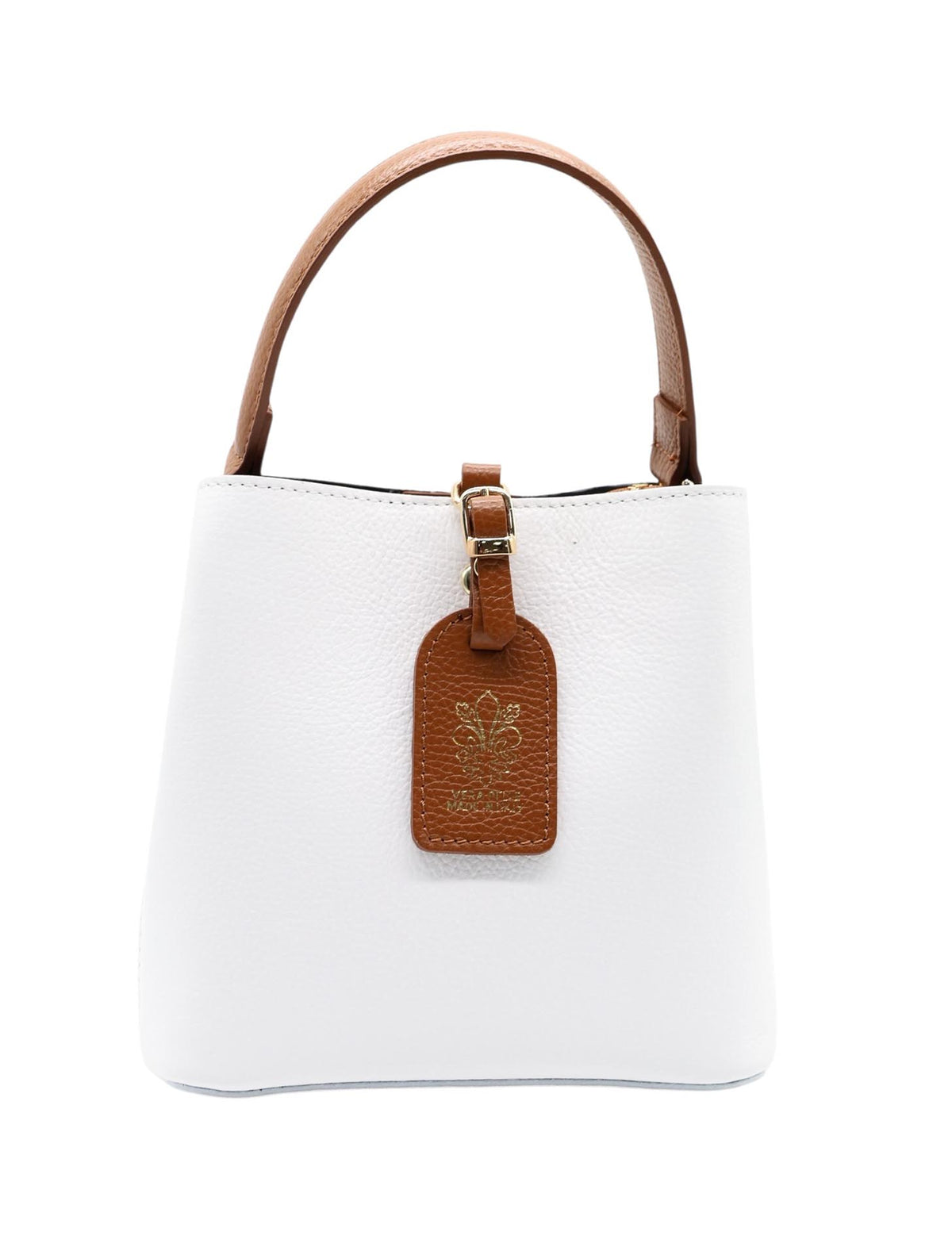 Borsa a secchiello in vera pelle