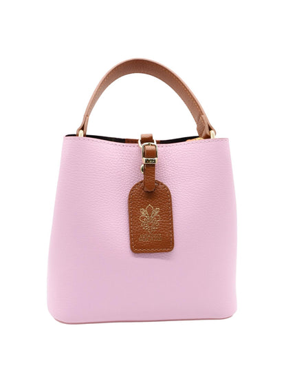 Borsa a secchiello in vera pelle