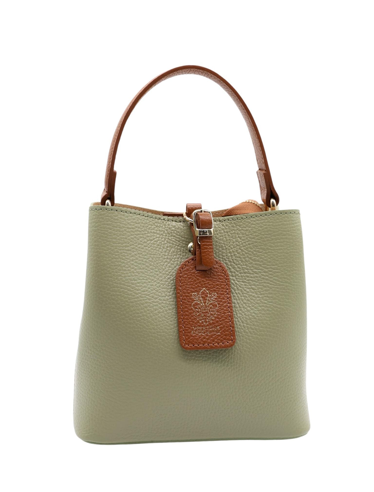 Borsa a secchiello in vera pelle