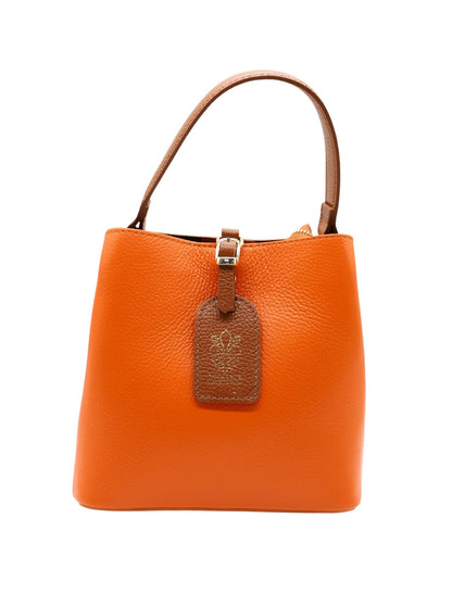 Borsa a secchiello in vera pelle
