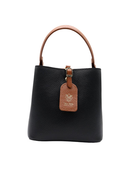 Borsa a secchiello in vera pelle