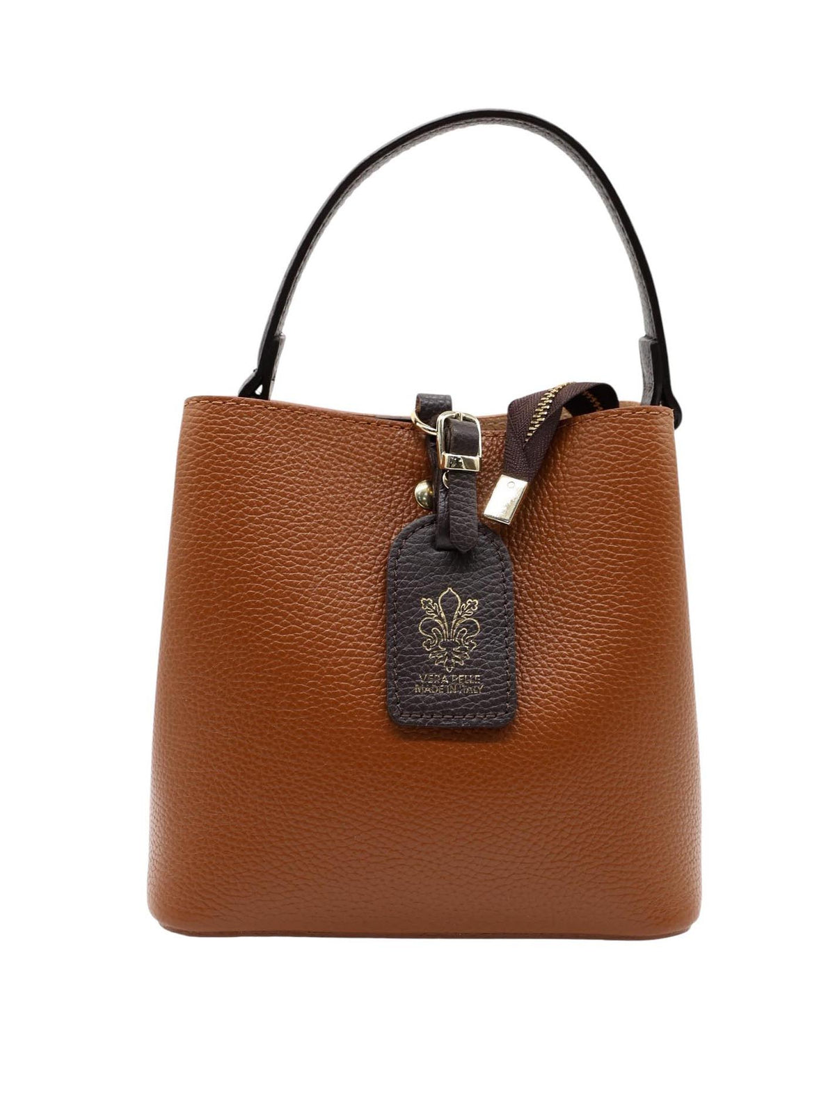 Borsa a secchiello in vera pelle