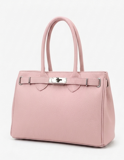 Borsa a mano strutturata in vera pelle martellata